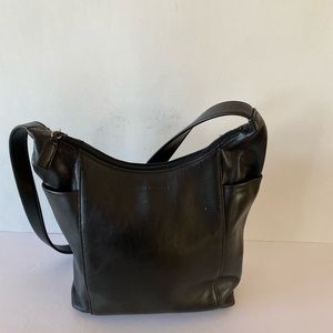 Enzo Angiolini Black Leather Shoulder Bag Purse